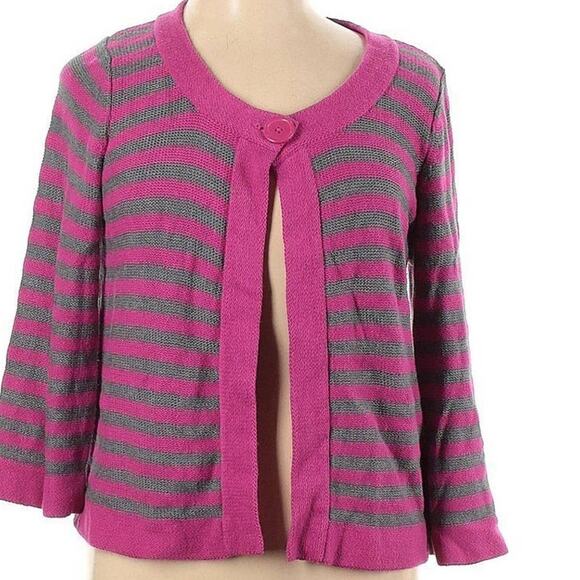 Excellent Croft & Barrow Women’s Striped 3/4 Sleeve Pullover Cardigan Size XL - Picture 2 of 9